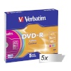 Verbatim toorik 5x5 Verbatim DVD-R 4,7GB Colour 16x Speed, Slim Case