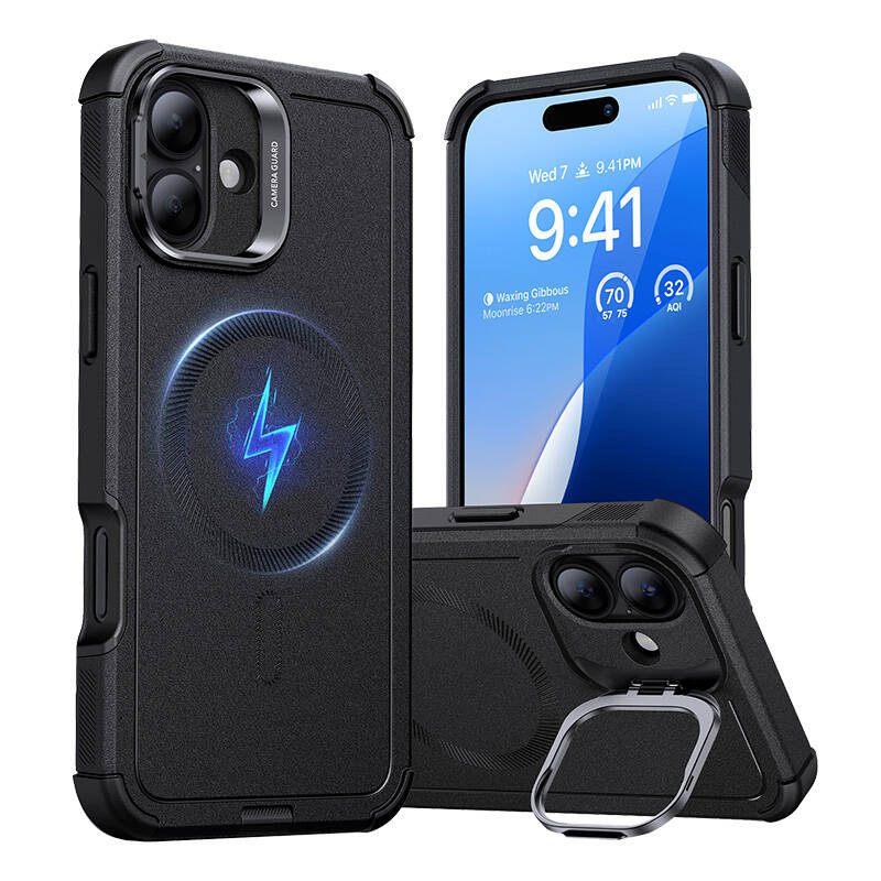 ESR kaitsekest Cyber Tough (HaloLock) case with stand for iPhone 16 Plus (must)