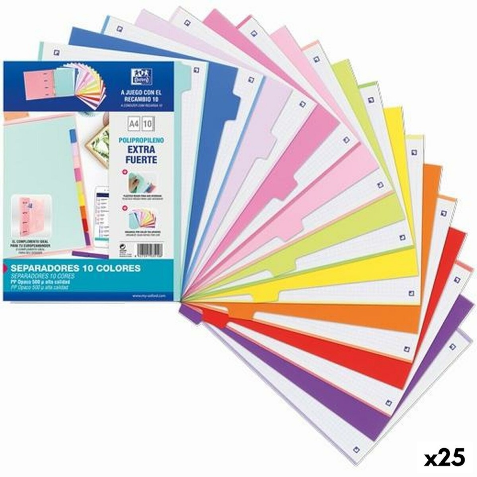 Oxford Eraldajad mitmevärviline A4+ 25tk