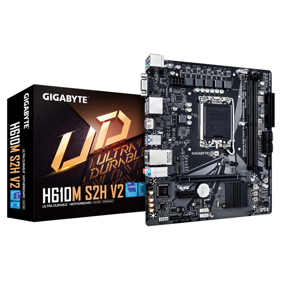 Gigabyte emaplaat H610M S2H V2 H610,LGA1700, mATX DDR5