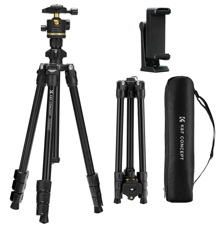 K&F Concept statiiv K234A3 Tripod with BH-36 Ball Head and Smartphone Holder