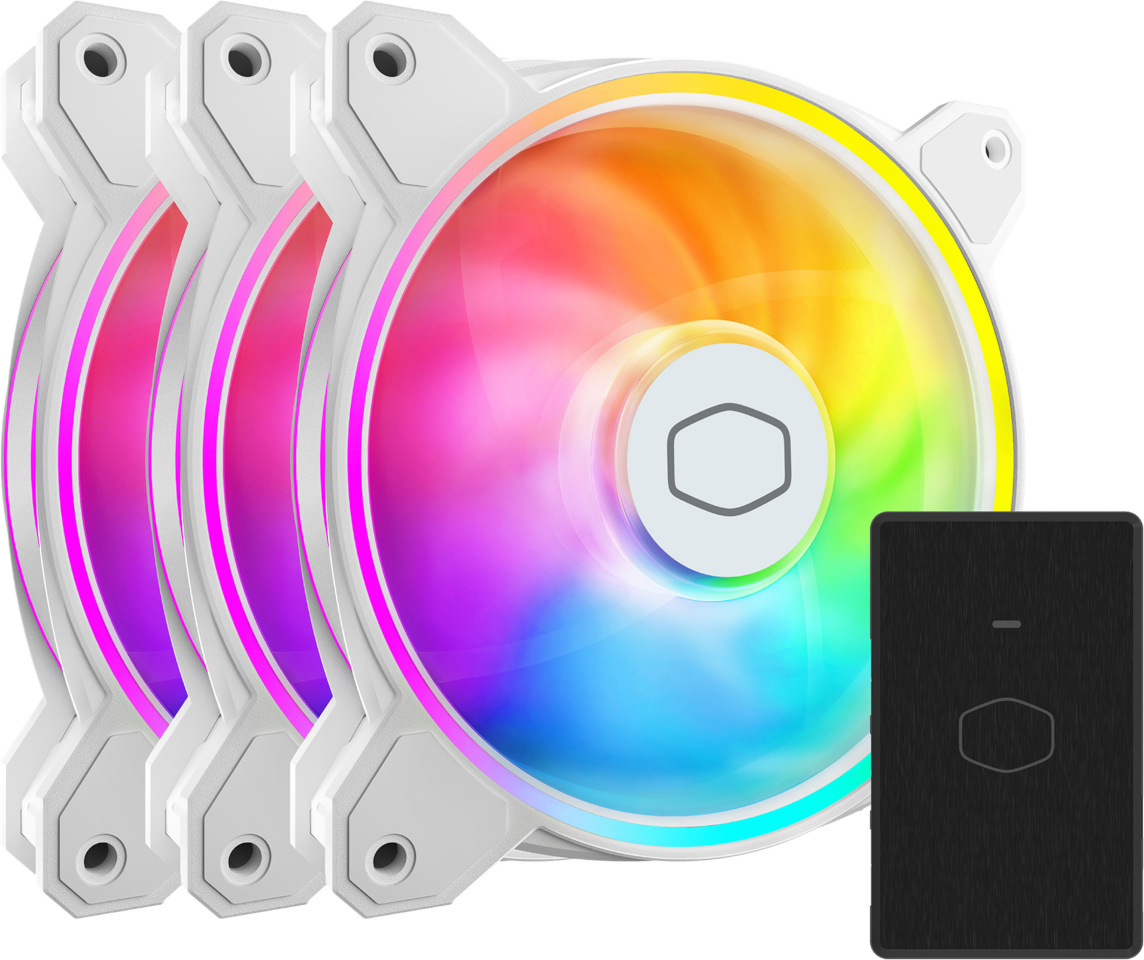 Cooler Master MasterFan MF120 Halo² ARGB, 120 mm, valge, 3 tk pakis