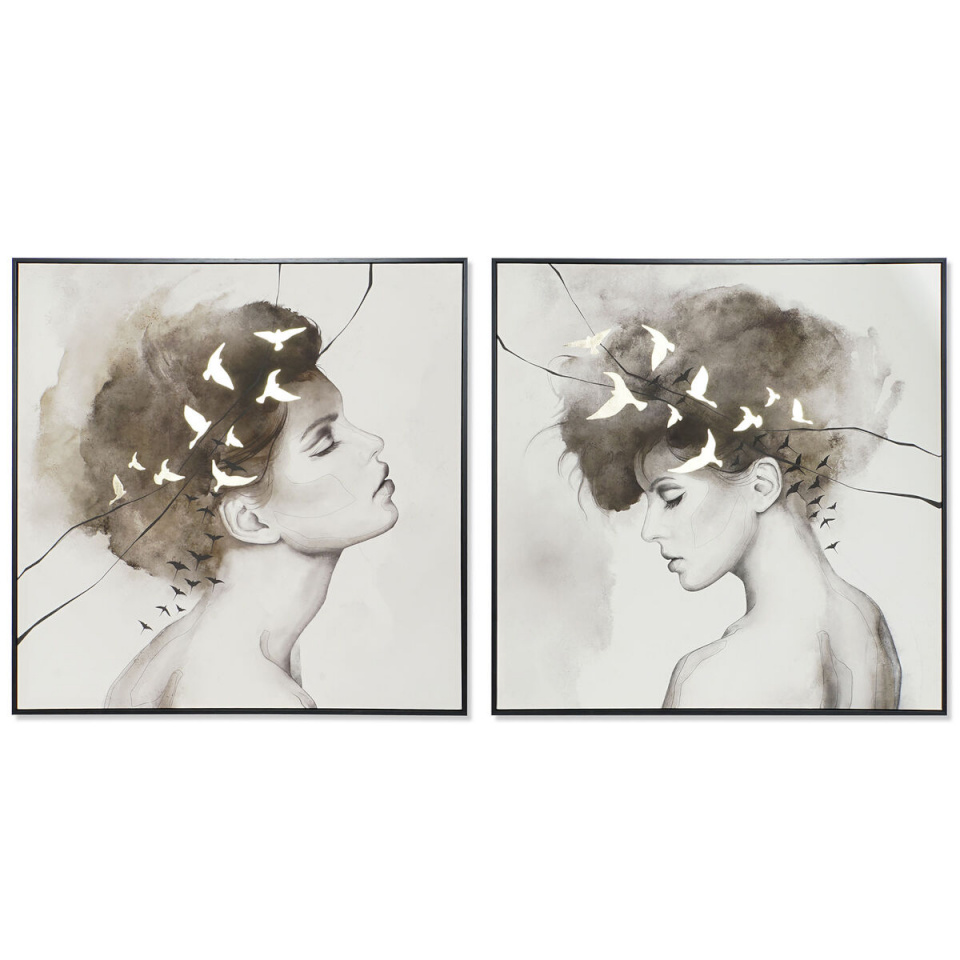 DKD Home Decor maal Daam 100x4x100cm (2tk)