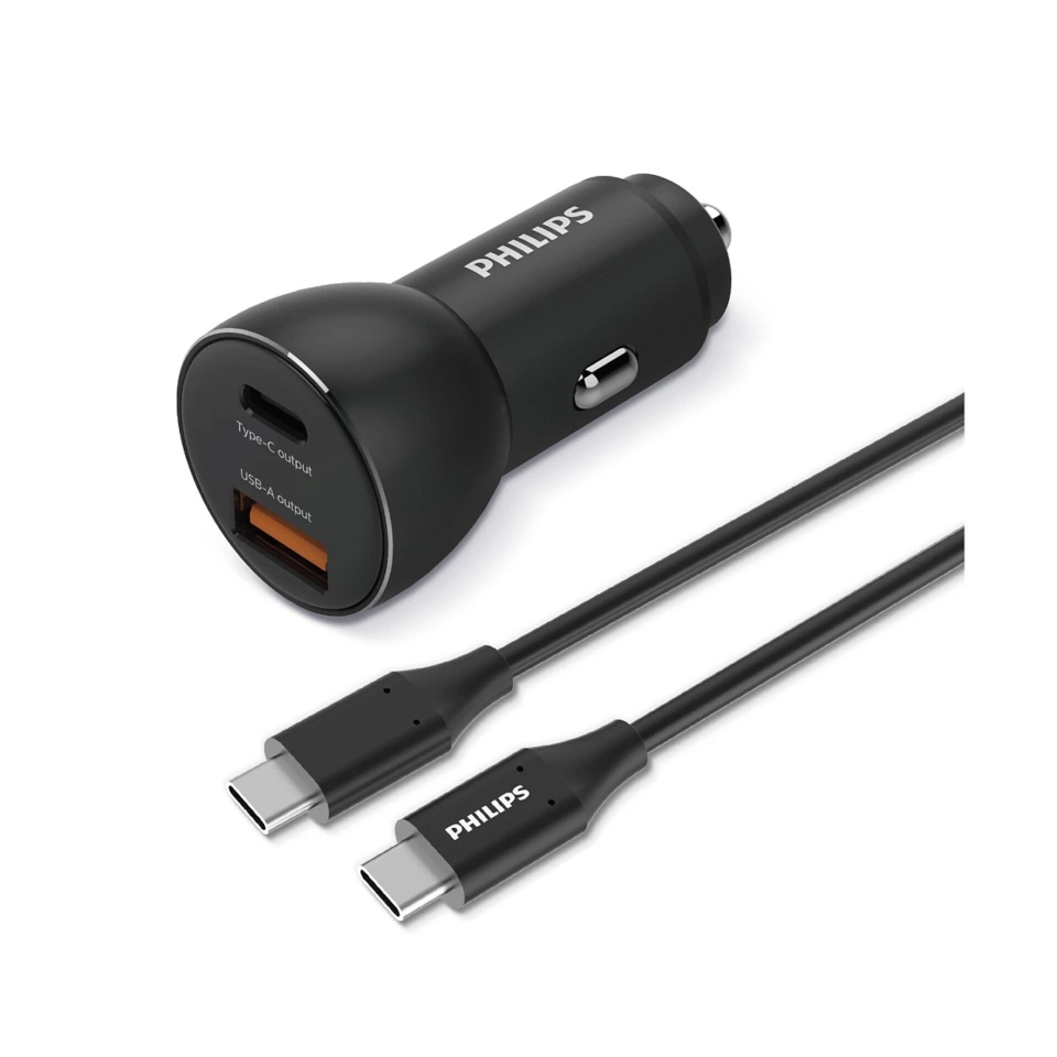 Philips laadija Car Charger 36W with 1 USB-A + USB C