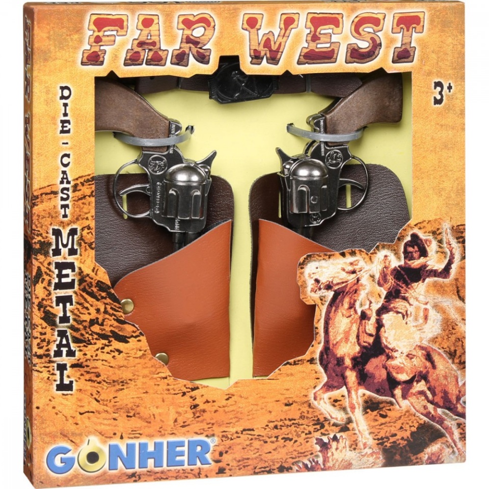 Pulio Cowboy revolver set metal GONHER 147/0