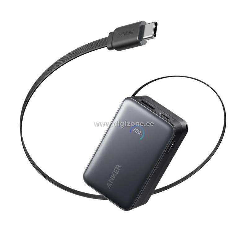 Anker akupank Nano, 10000 mAh, 45 W, must
