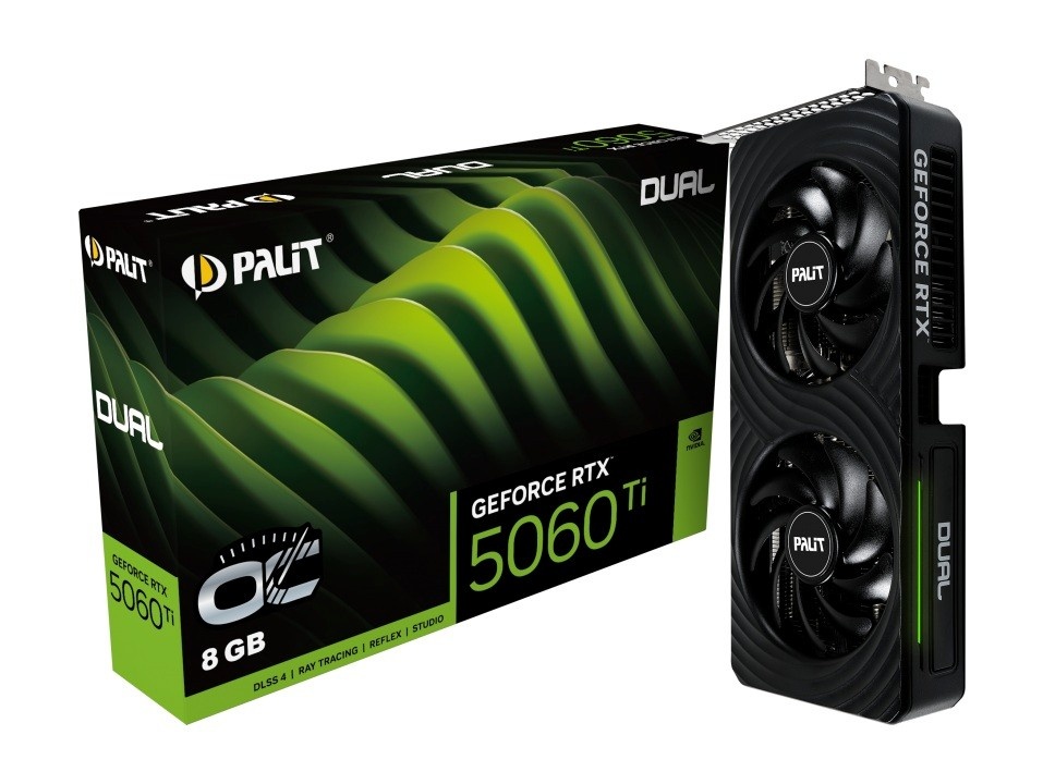 XpertVision videokaart Palit RTX5060 TI DUAL OC 8GB GDDR7 HDMI 3x DP