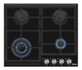 Kluge gaasipliidiplaat KPG6010BG Gas Hob, must