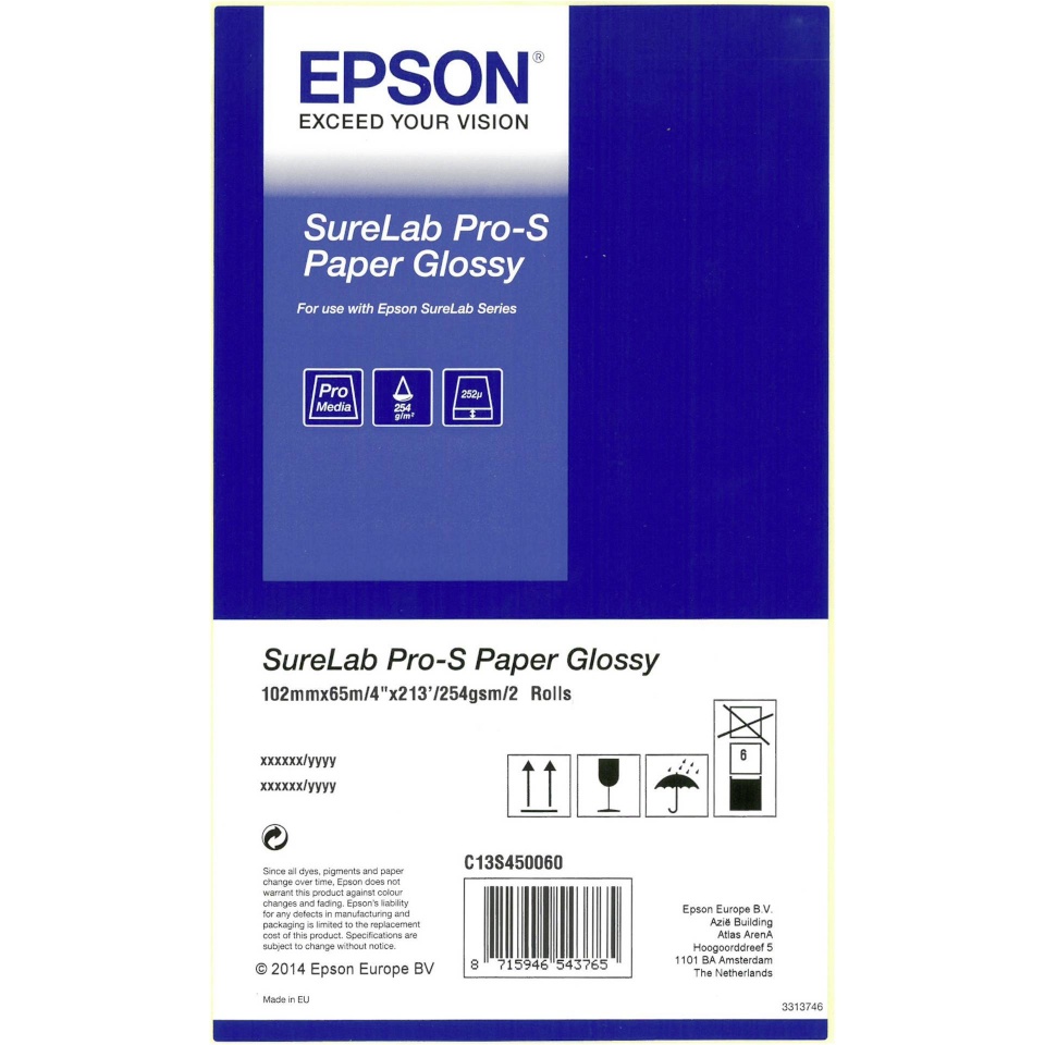 Epson 1x2 SureLab Pro-S Paper Glossy 102 mm x 65 m 254 g BP