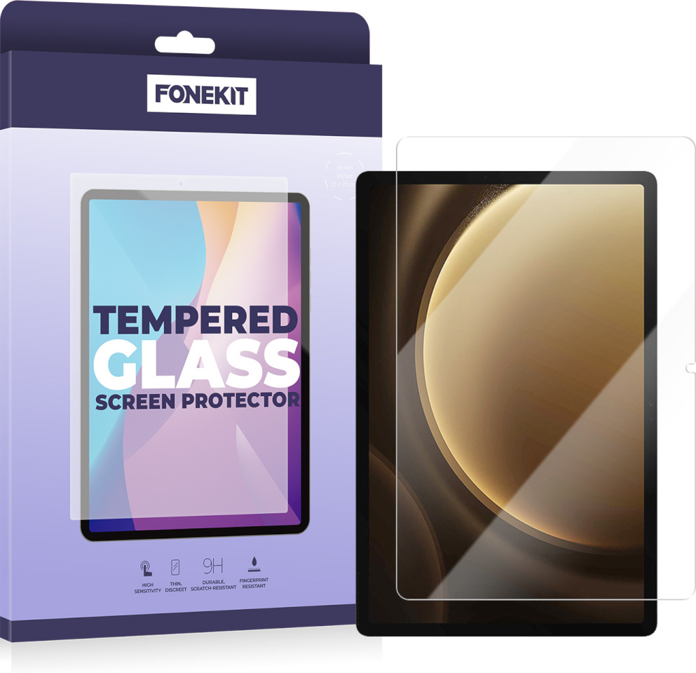 FoneKit kaitseklaas Tempered Glass, Samsung Galaxy Tab S7+ / S7 FE / S8+ / S9+ / S9 FE+