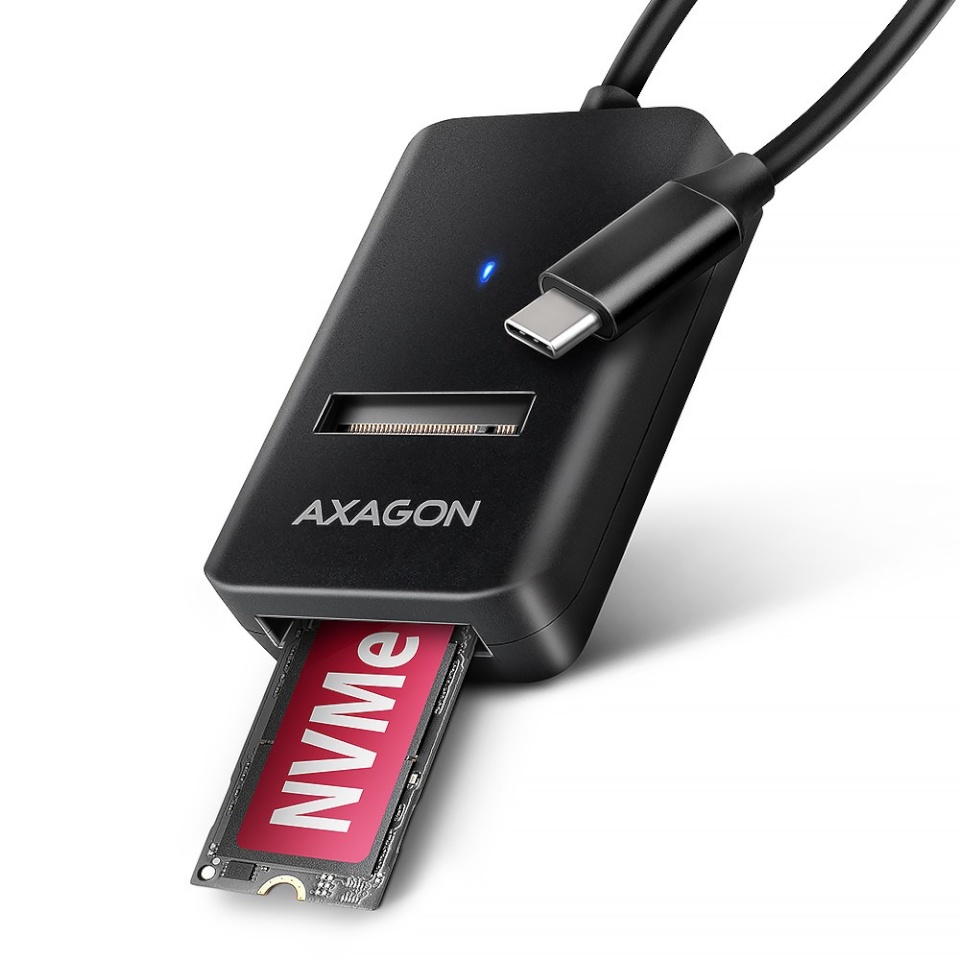 Axagon kettaboks ADM2-CM USB-C adapter Gen 2 M.2 NVMe/SATA SSD