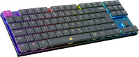 Blackstorm mänguri klaviatuur Flatline Gateron Red, RGB, TKL, Dual Mode, must