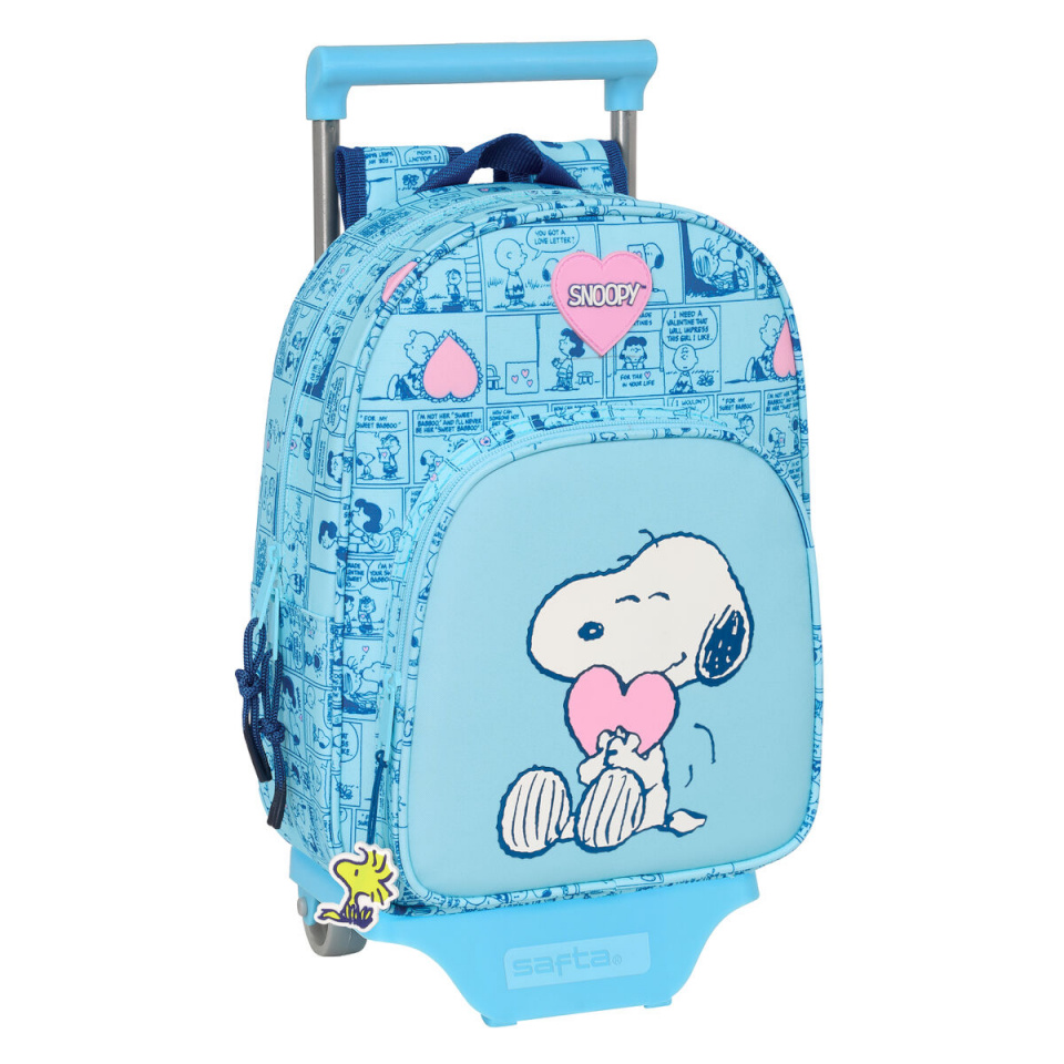 Snoopy ratastega koolikott Love sinine 26x11x67cm 26x34x11cm