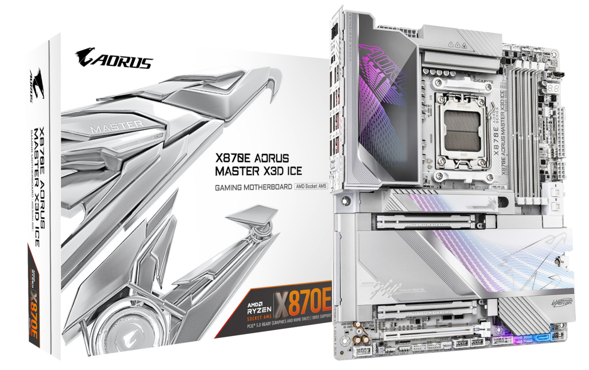 Gigabyte emaplaat X870E AORUS MASTER X3D ICE (X870,AM5,ATX,DDR5)