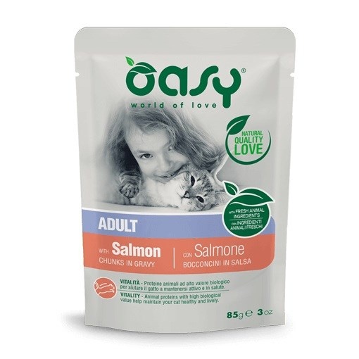 Oasy kassitoit Chunks in Gravy Salmon, 85g