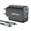 Acefast seinalaadija A17, 65W GaN + kabel USB-C must