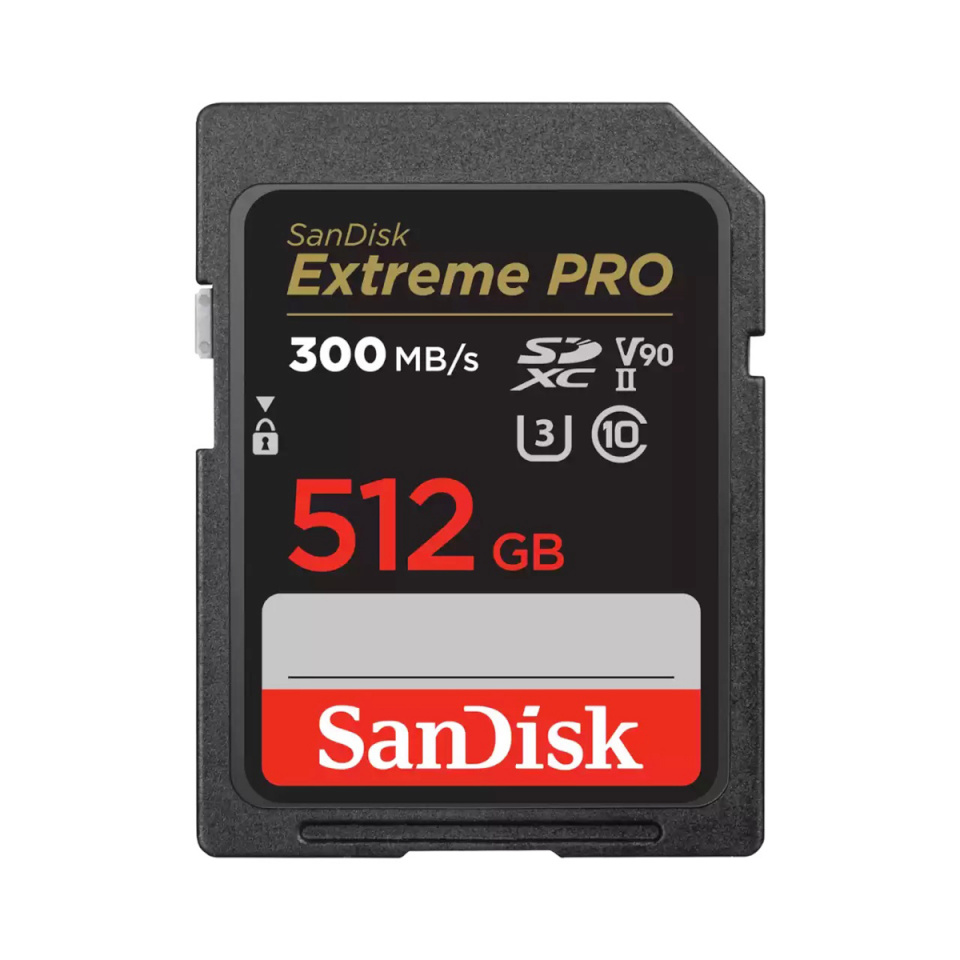 SanDisk 512GB SDXC ExtremePro 300MB/s V90 UHS-II Speicherkarte