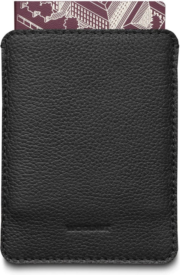 Woolnut nahast passiümbris, must