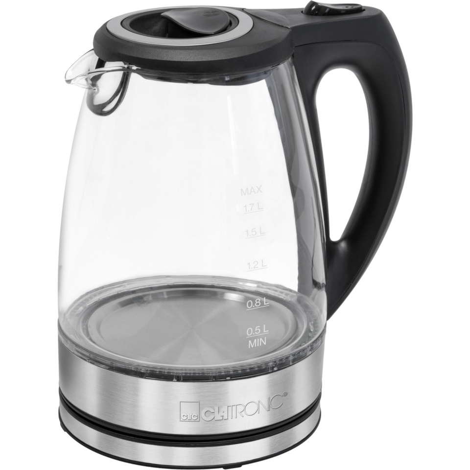 Clatronic veekeetja WKS 3744 G Glass Kettle, must/hõbedane