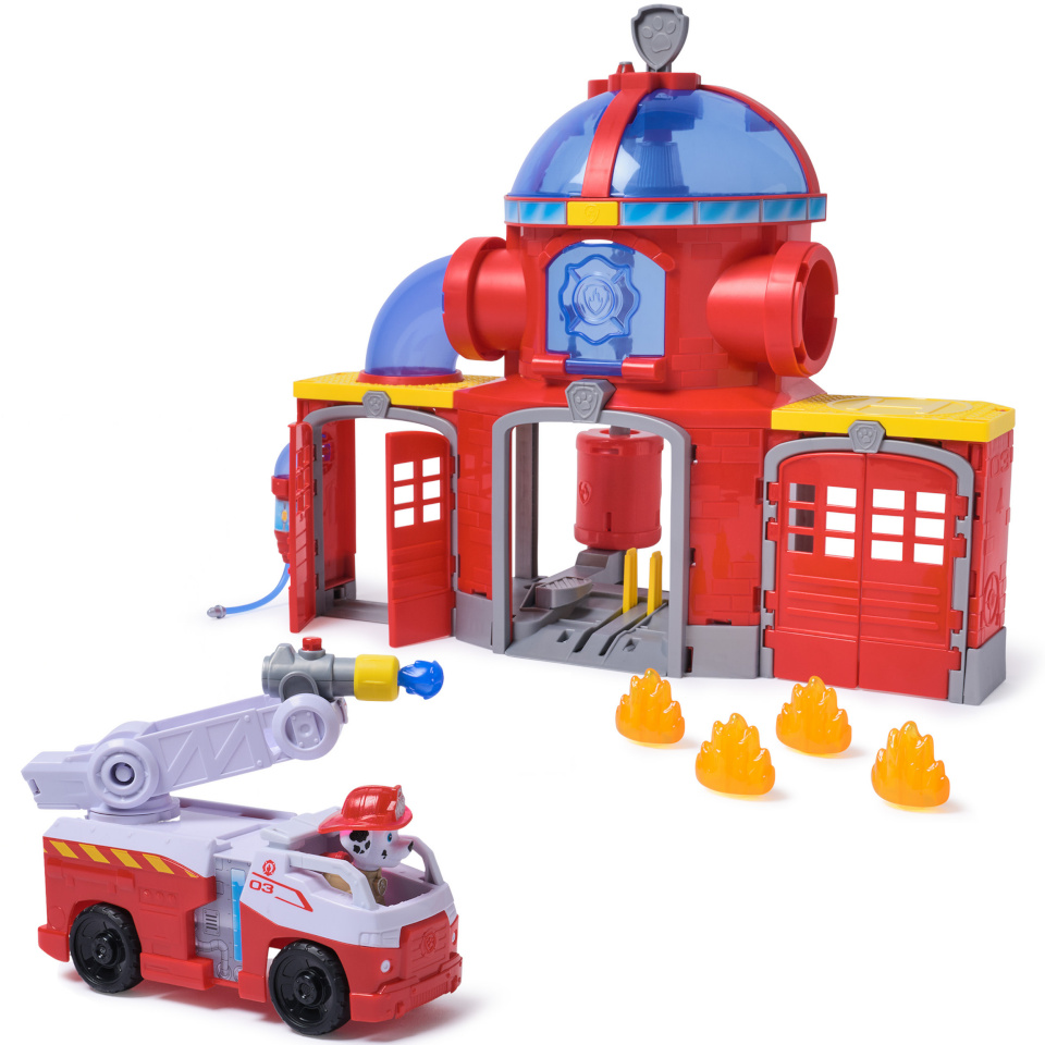 Spin Master mängufiguur Paw Patrol Fire Rescue - Feuerwehr-Station Spielset (with Geschoss-Abwurf, Licht- and Soundeffekten,)