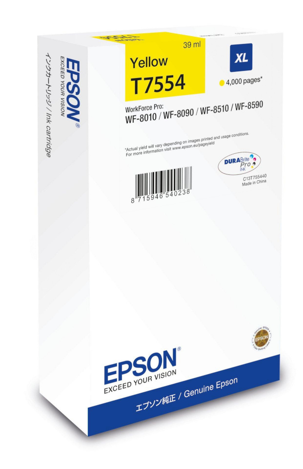 Epson tindikassett Epson T7554 kollane Xl T7554