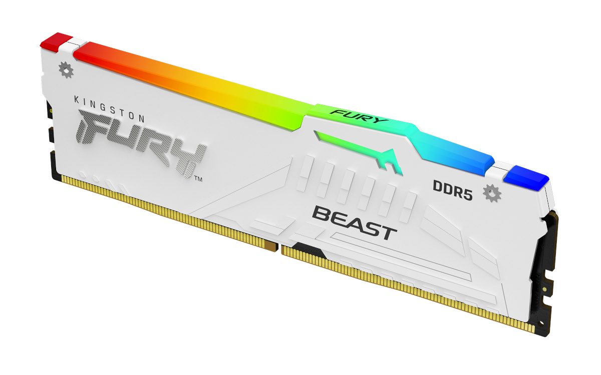 Kingston mälu KF564C32BWEA-32 32GB 6400MT/s DDR5 CL32 DIMM FURY Beast valge RGB EXPO |