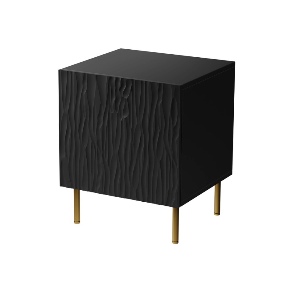 Cama Meble öökapp Bedside Table 2tk JUNGLE 53,5x40,5x44 must matt + golden legs