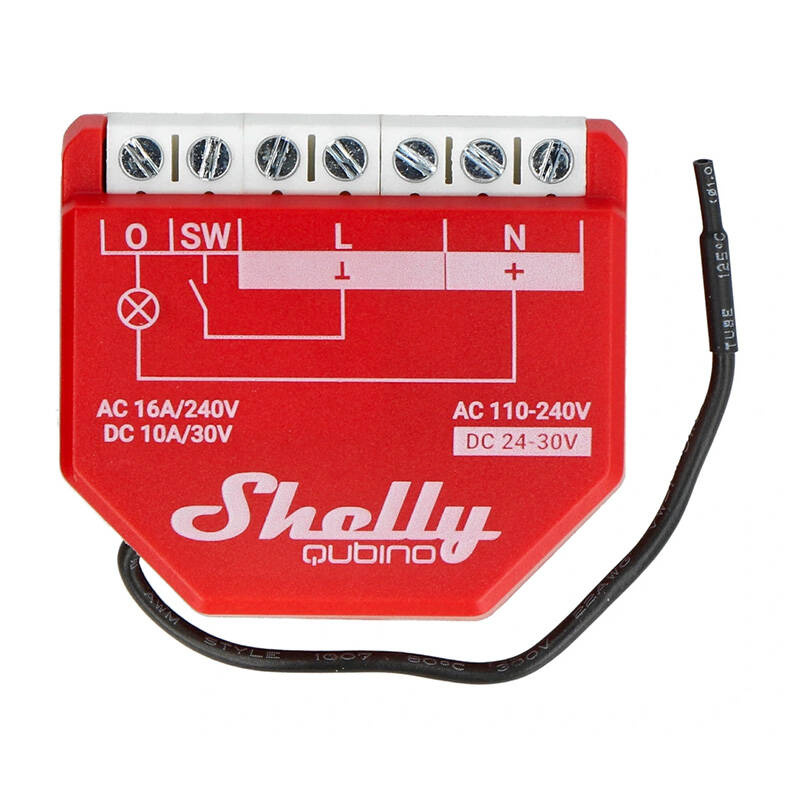 Shelly kontroller Qubino Wave 1PM Relay Switch for Z-Wave Systems, punane