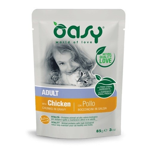 Oasy kassitoit Chunks in Gravy Chicken, 85g