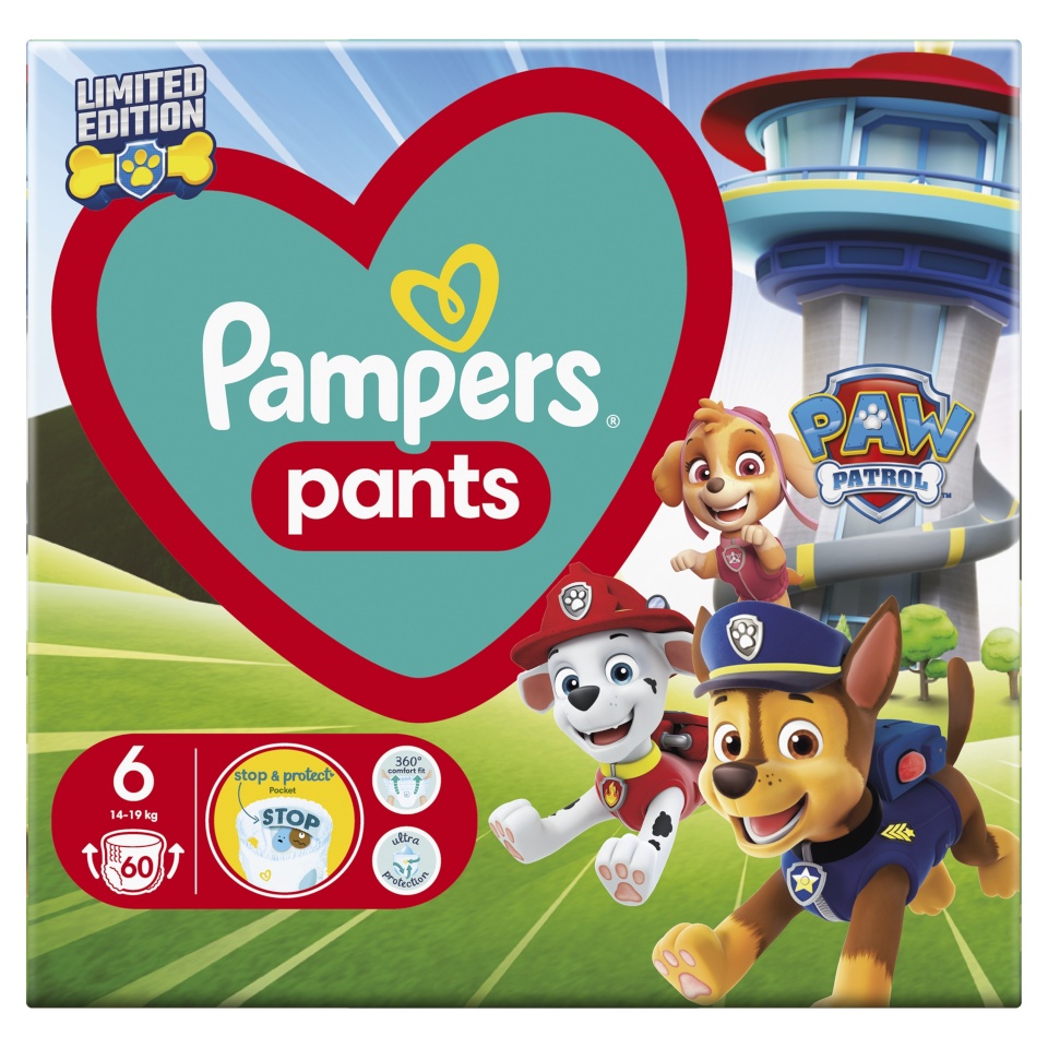 Pampers mähkmed Pants Paw Patrol Püksmähkmed, suurus 6, 60 tk