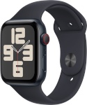 Apple Watch SE (2023) GPS + Cellular 44mm Midnight Aluminum Case with Midnight Sport Band, M/L 