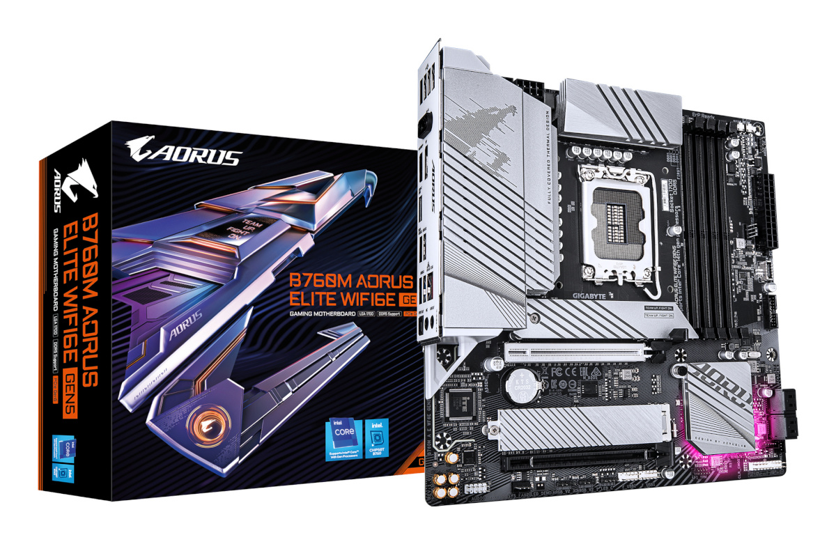 Gigabyte emaplaat B760M Aorus Elite WiFi6E Gen5 B760,LGA1700, mATX DDR5