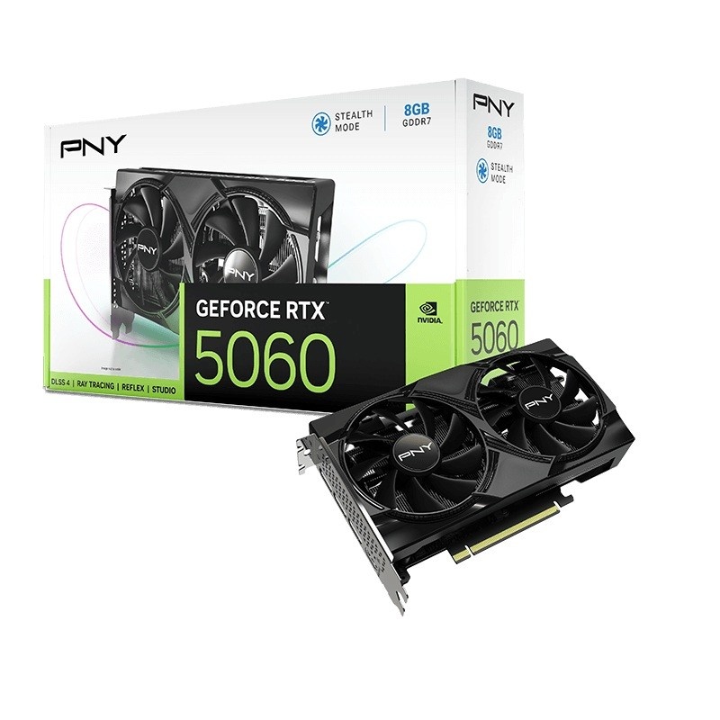 PNY videokaart PNY RTX5060 VERTO Dual Fan 8GB GDDR7 HDMI 3x DP