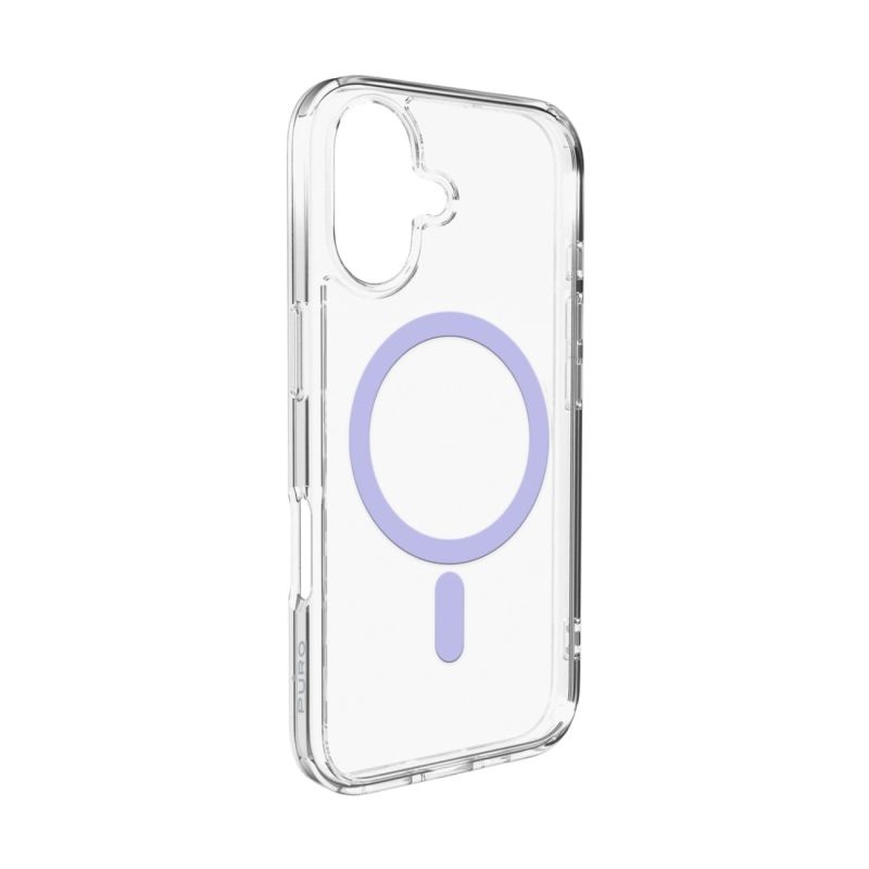 Puro Lite Mag Case Compatible with MagSafe for iPhone 17 - Transparent with Pink Ring roosa / iPhone 17
