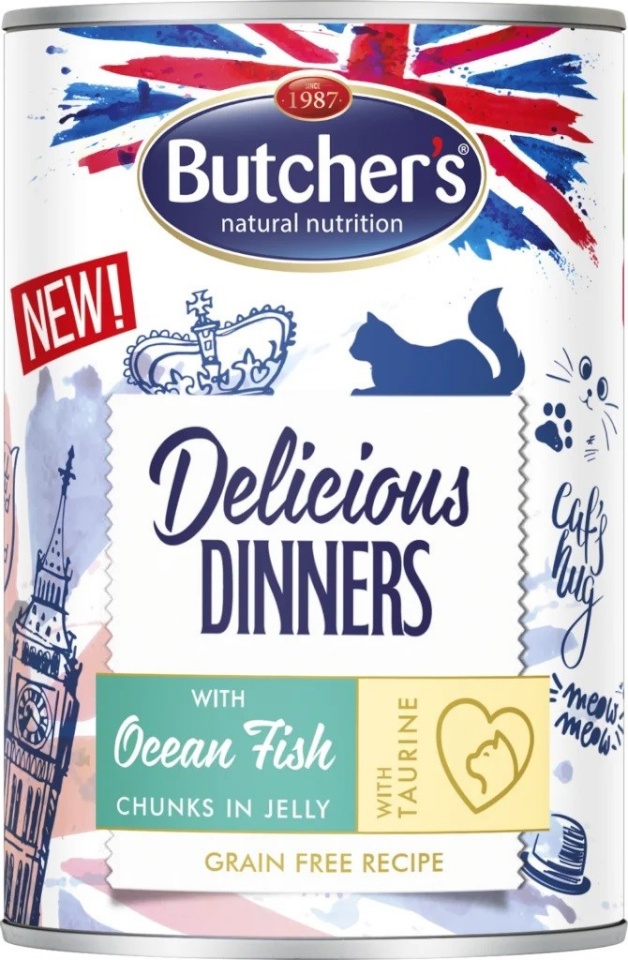 Butcher's kassitoit Delicious Dinners Ocean Fish Chunks in Jelly, 400g