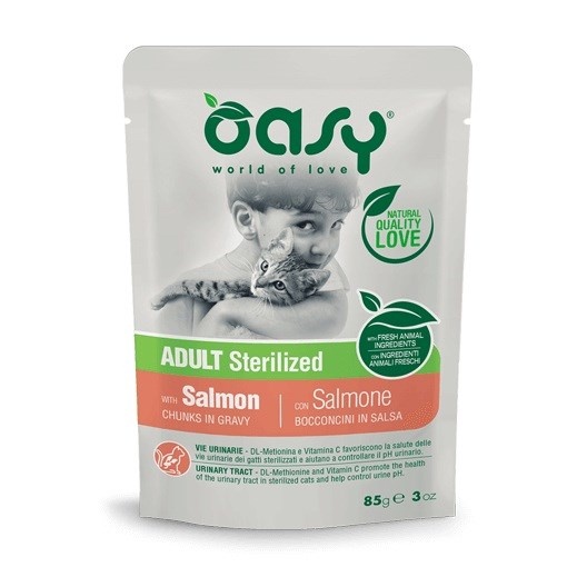 Oasy kassitoit Chunks in Gravy Sterilized Salmon, 85g