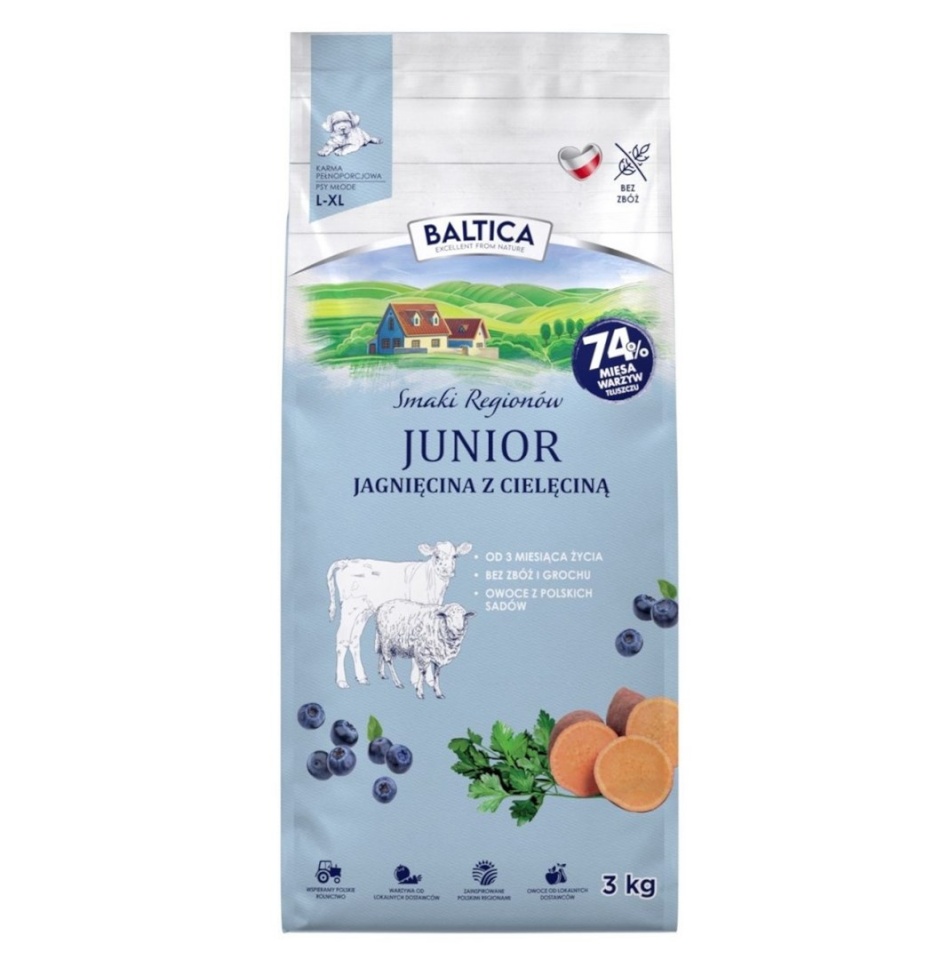 Baltica kuivtoit koerale Flavours of Regions Junior Lamb with Veal, 3kg