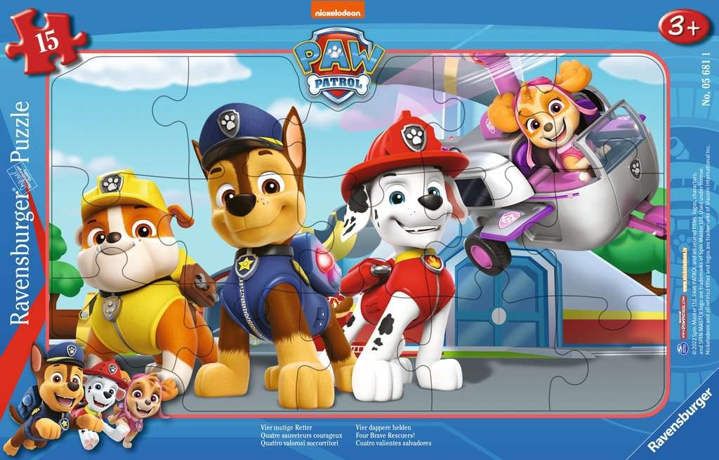 Ravensburger pusle PAW Patrol four courageous rescuers 15-osaline 05681