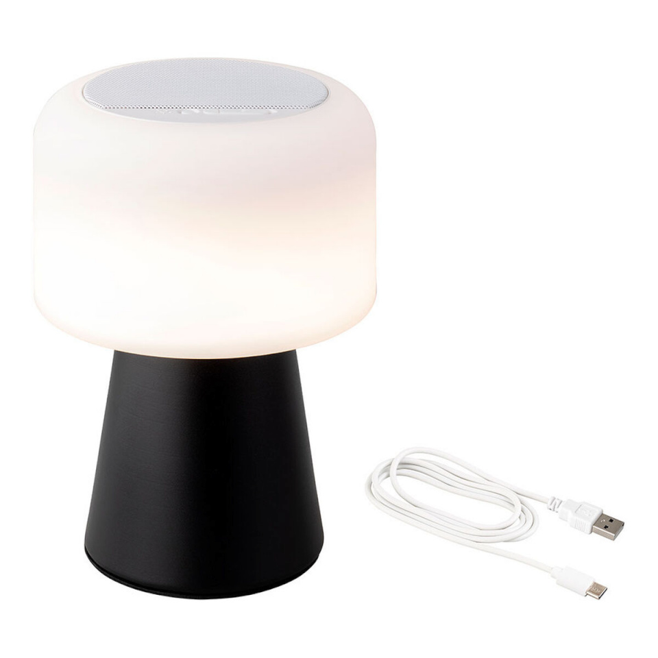 Lumineo LED lamp bluetooth kõlari ja juhtmevaba laadijaga 894415 must 22,5cm Taaslaetav