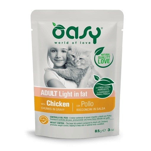 Oasy kassitoit Chunks in Gravy Light in Fat Chicken, 85g
