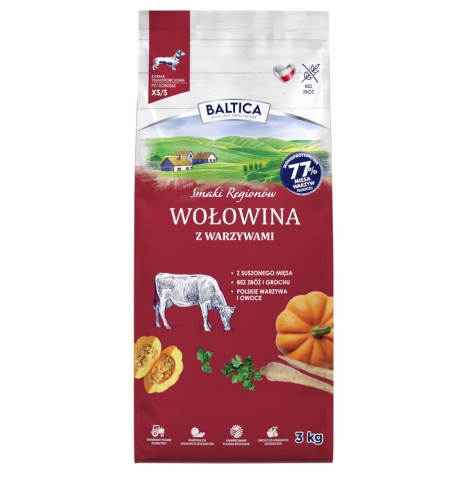 Baltica kuivtoit koerale Flavours of Regions Beef with Vegetables Small Breeds, 3kg