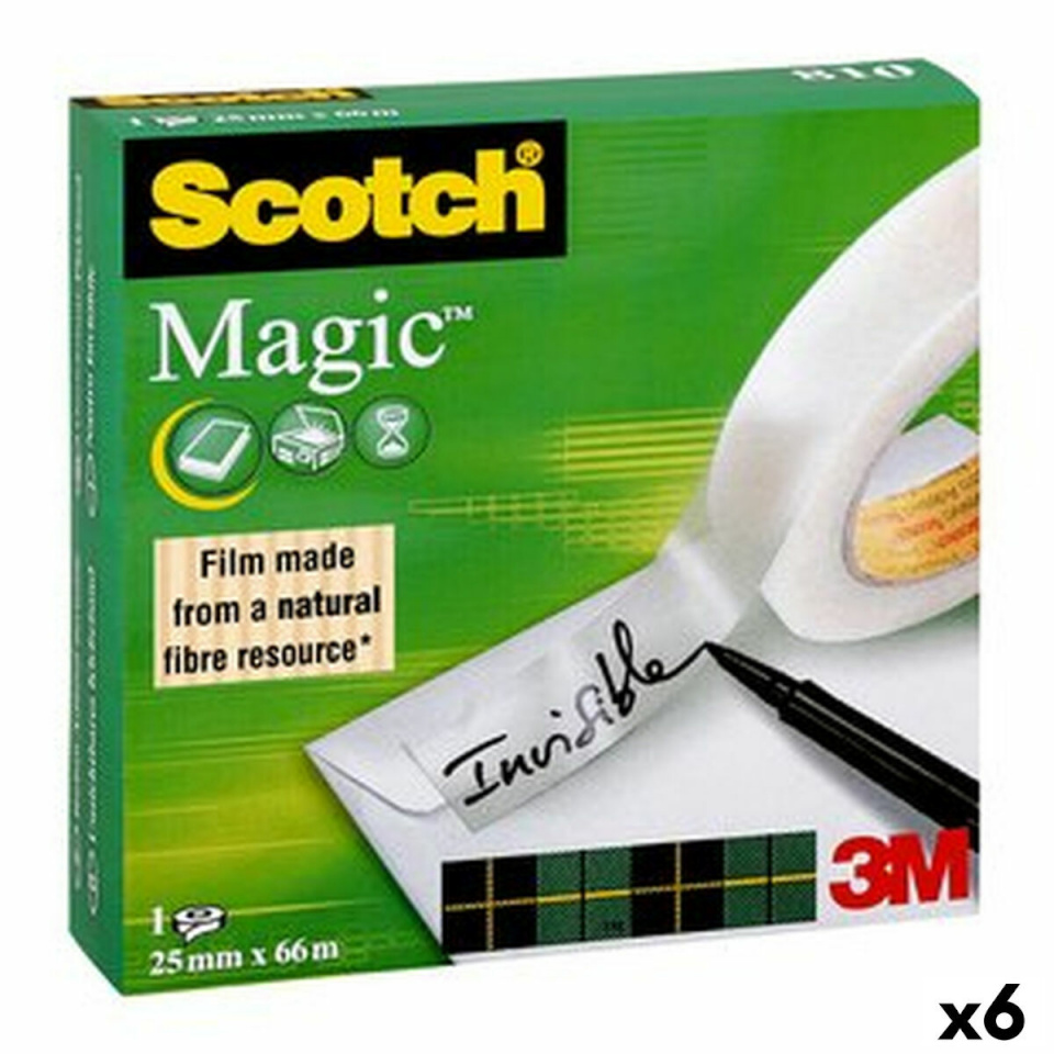 Scotch kleeplint Magic 810 läbipaistev 25 mmx66 m 9tk