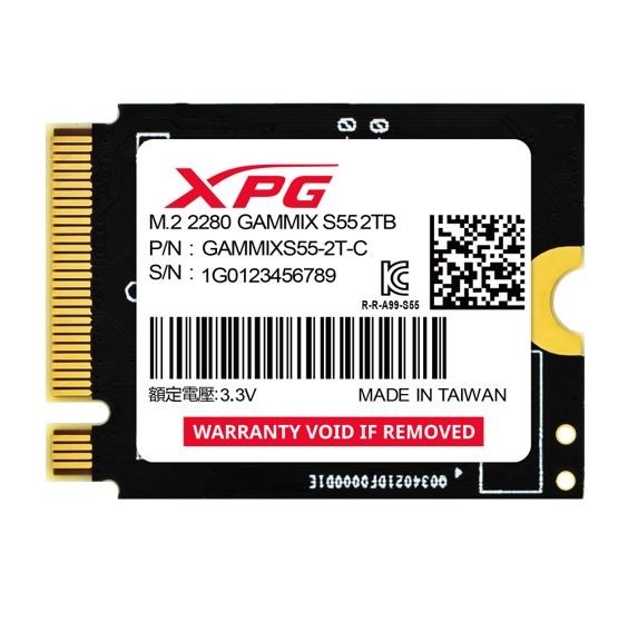ADATA kõvaketas SSD Disk XPG GAMMIX S55 2TB PCIe 4x4 5/3.2GB/s M2230