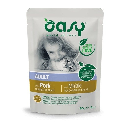 Oasy kassitoit Chunks in Gravy Pork, 85g