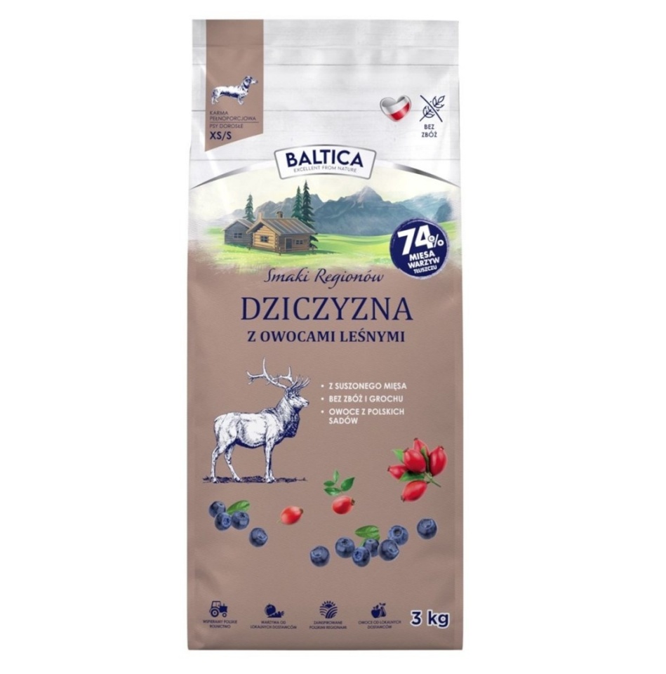 Baltica kuivtoit koerale Flavours of Regions Venison with Forest Fruits Small Breeds, 3kg