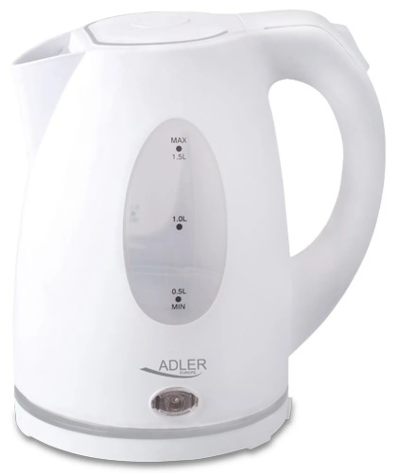 Adler veekeetja AD 1207 Plastic Kettle 1.5L, valge