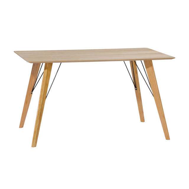 H4Y Söögilaud HELENA 140x80xH74cm, lauaplaat: naturaalse tammespooniga MDF, viimistlus: lakitud, täistammepuidust jalad