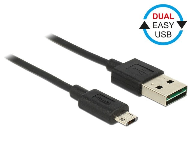 Delock kaabel Cable microUSB AM-BM Dual EASY-USB 2m