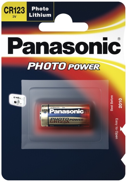 Panasonic patarei 1x100 Photo CR-123 A Lithium VPE Outer Box