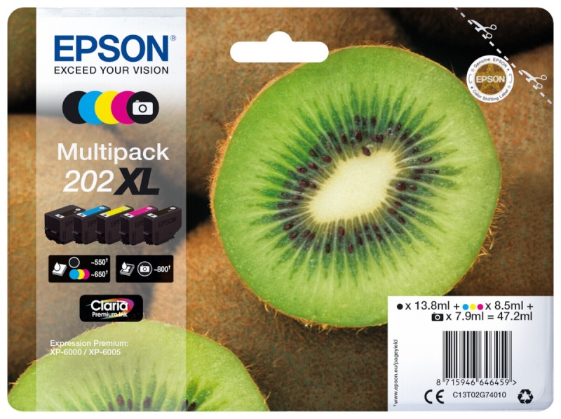 Epson tindikassett Multipack Claria Premium T202 XL BK/PB/C/M/Y T02G7